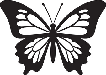 Elegant Black Butterfly Silhouette | Nature Symbol Icon Illustration Vector Format