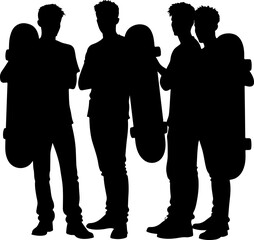 mountain skateboarder, man skateboarding, extreme sport, vector  bundle