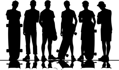 mountain skateboarder, man skateboarding, extreme sport, vector  bundle