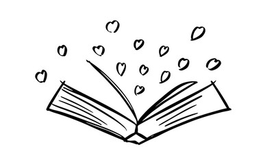 Book lover library reading drawing element design graphic learning heart love shape education literature cognition imagination enjoyment book lover library reading bookshelf university book lover day