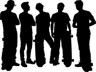 mountain skateboarder, man skateboarding, extreme sport, vector  bundle