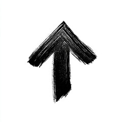 Hand-Drawn Black Marker Arrow Upward Direction Graphic