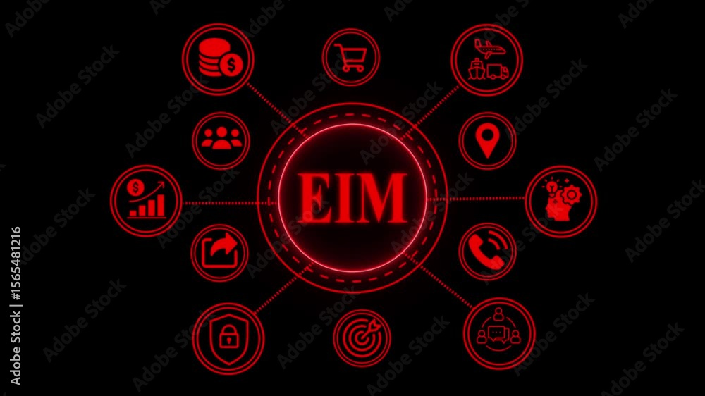 Aufkleber eim enterprise information management system concept. business, technology, internet and networking 