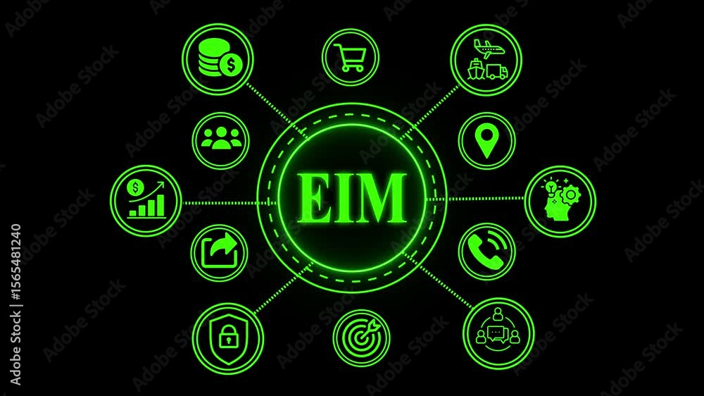 Aufkleber eim enterprise information management system concept. business, technology, internet and networking 