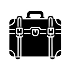 Minimalist Black SVG Silhouette of a Suitcase for Travel and Vacation Design Projects