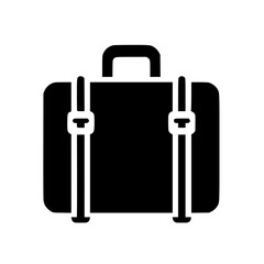Minimalist Black SVG Silhouette of a Suitcase for Travel and Vacation Design Projects