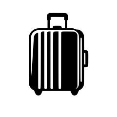 Minimalist Black SVG Silhouette of a Suitcase for Travel and Vacation Design Projects