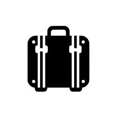 Minimalist Black SVG Silhouette of a Suitcase for Travel and Vacation Design Projects