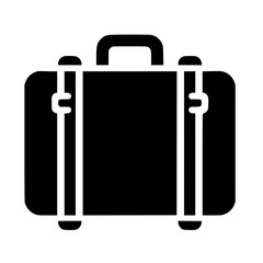 Minimalist Black SVG Silhouette of a Suitcase for Travel and Vacation Design Projects