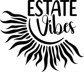 Estate Vibes. Summer vector lettering. Italian text: 
Summer Vibes.