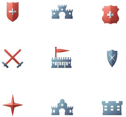 Obraz premium set of icons of defense