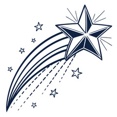 Shooting Star With Streaks And Stars celestial night sky