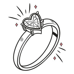 Heart shaped diamond ring with sparkles engagement jewelry