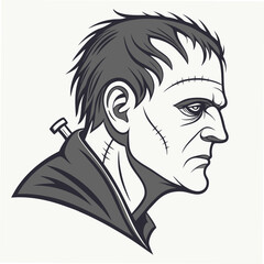 Frankenstein Monster Head Profile horror gothic