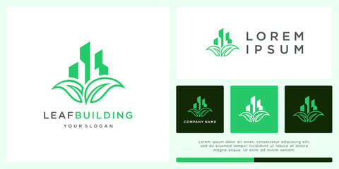 Leaf building logo design for real estate company