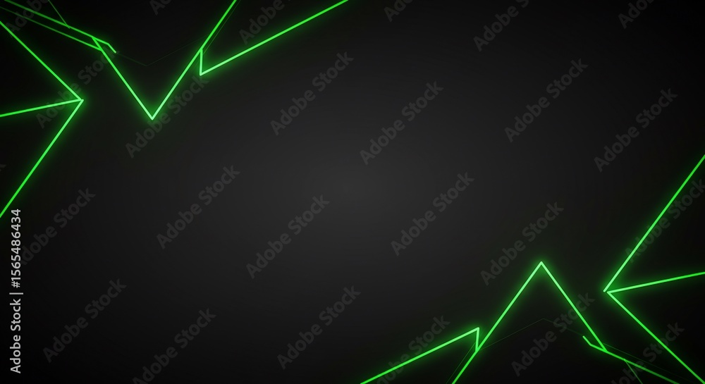Poster an intense, modern background with sharp green neon light creating a shattered glass effect. this da