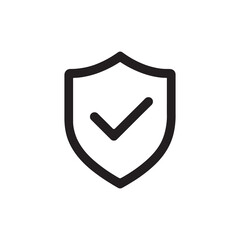 Security Shield Icon with Check Mark Vector Design