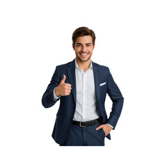 Confident Successful Businessman Giving Thumbs Up