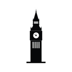 A big ben clock silhouette vector illustration