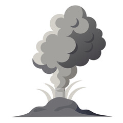 Smoke plume rising from ground pollution