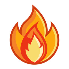 Stylized fire flames in warm colors heat burning