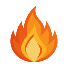 Fiery flames of orange and yellow fire heat