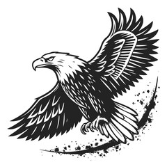 Majestic eagle soaring with dynamic wings bird flight