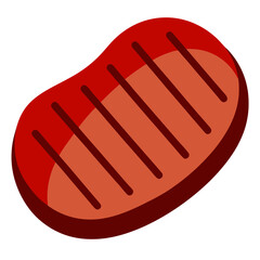 Grilled steak with red and brown colors meat food