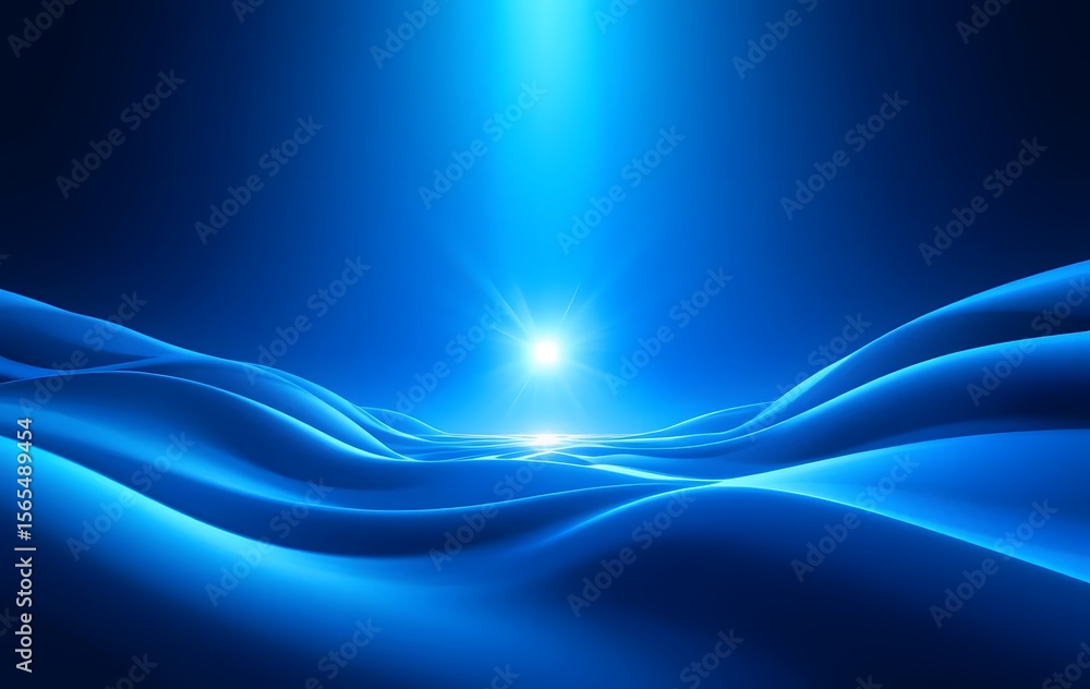 Poster abstract blue light background, flowing curves design. gradient texture, deep to light blue transiti