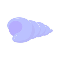 Purple Conch Shell Simple Flat Illustration