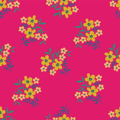 Hand drawn flowers. Seamless background with abstract cute flowers. Vector design ornament for paper; cover; fabric; interior decor; textile; fabric; wallpaper; surface design; label; packaging
