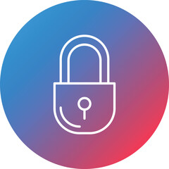 Padlock Line Gradient Circle Background Icon