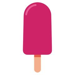 Pink popsicle with light brown stick ice pop frozen treat