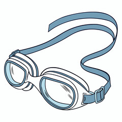 White swimming goggles with blue strap water sports eyewear