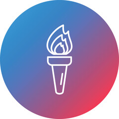 Pirate Torch Line Gradient Circle Background Icon