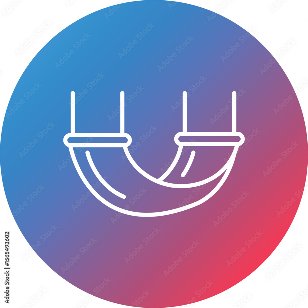 Poster hammock line gradient circle background icon