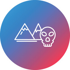 Skull Island Line Gradient Circle Background Icon