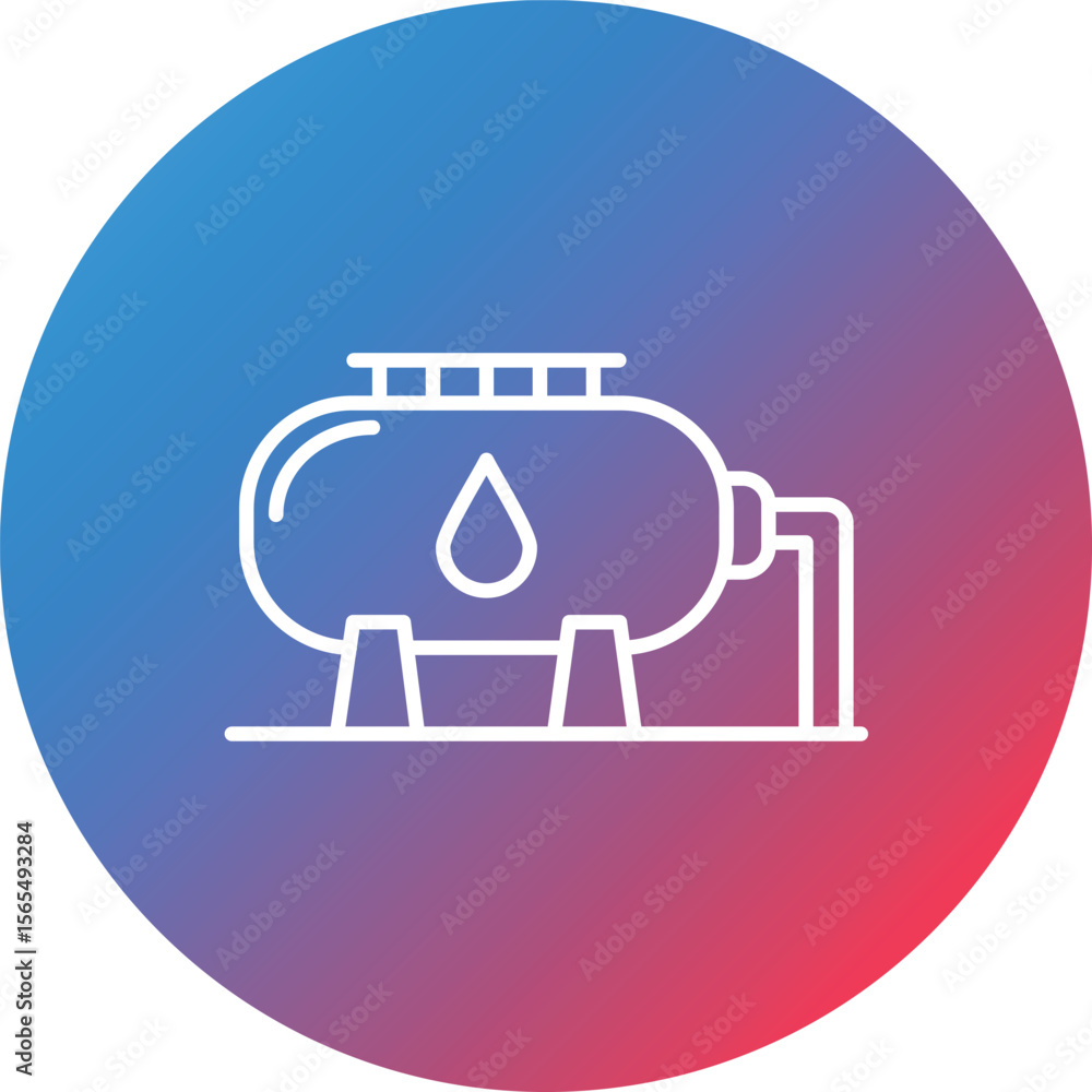Poster gas storage line gradient circle background icon