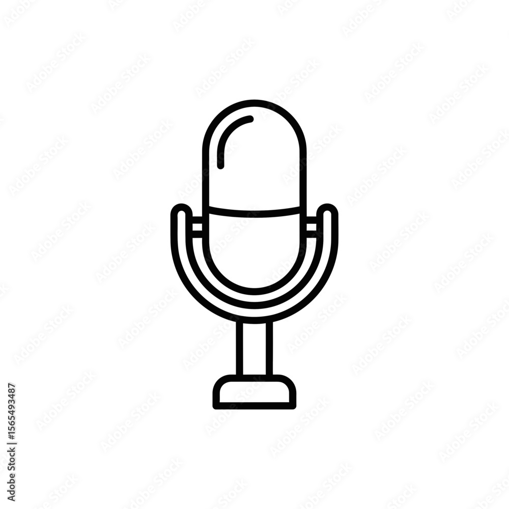 Poster microphone icon in minimal style for mobile app design