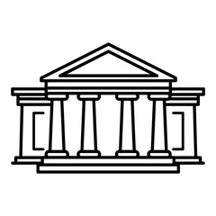 Obraz premium Investment Banking Icon with Classical Architecture Design 