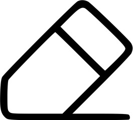 Eraser tilted outline icon, perfect for school or education use.