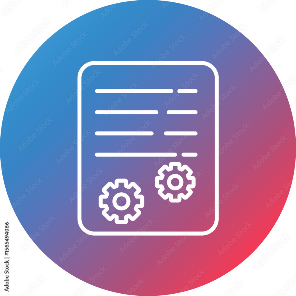 Poster industry documents line gradient circle background icon