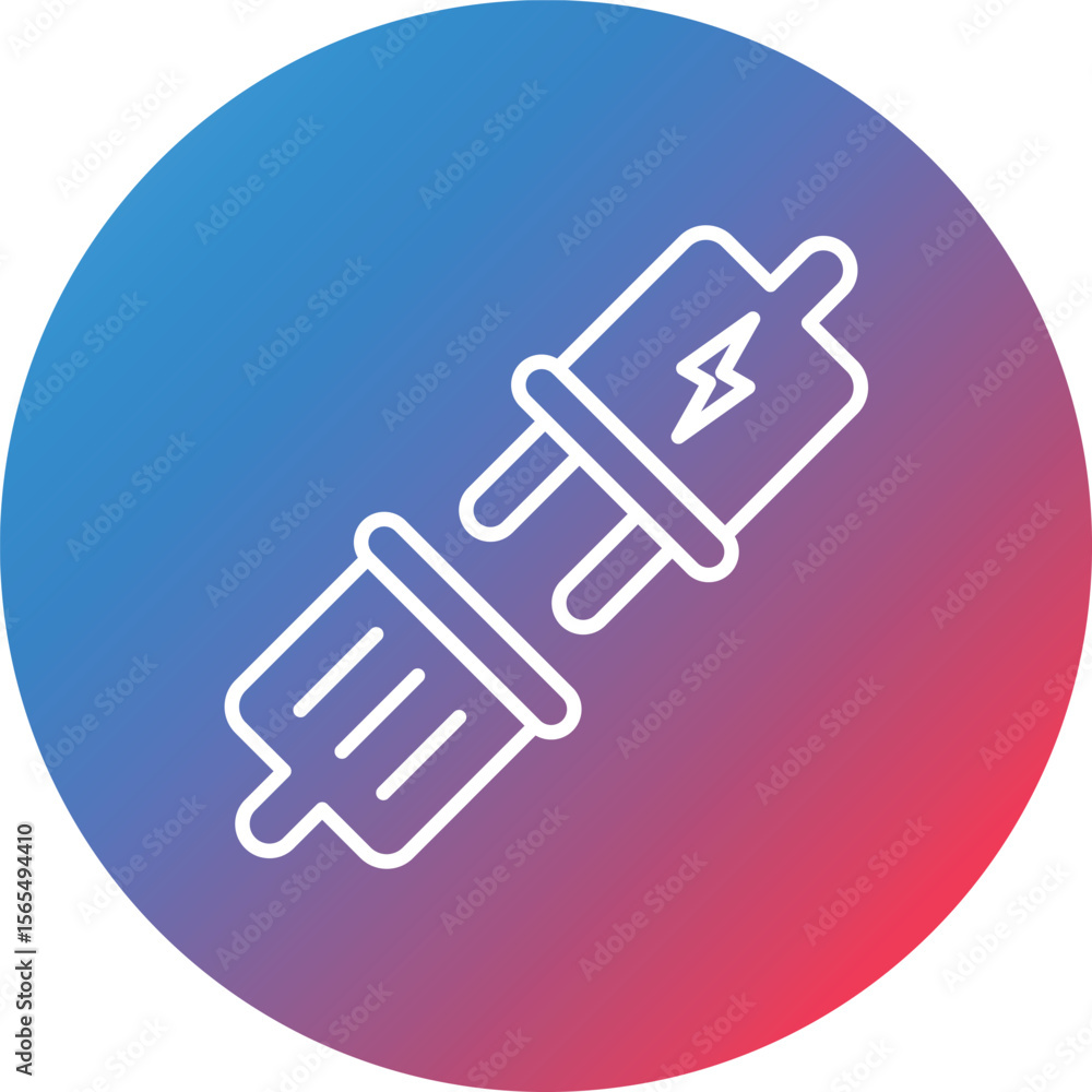 Poster disconnect switch line gradient circle background icon