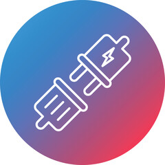 Disconnect Switch Line Gradient Circle Background Icon