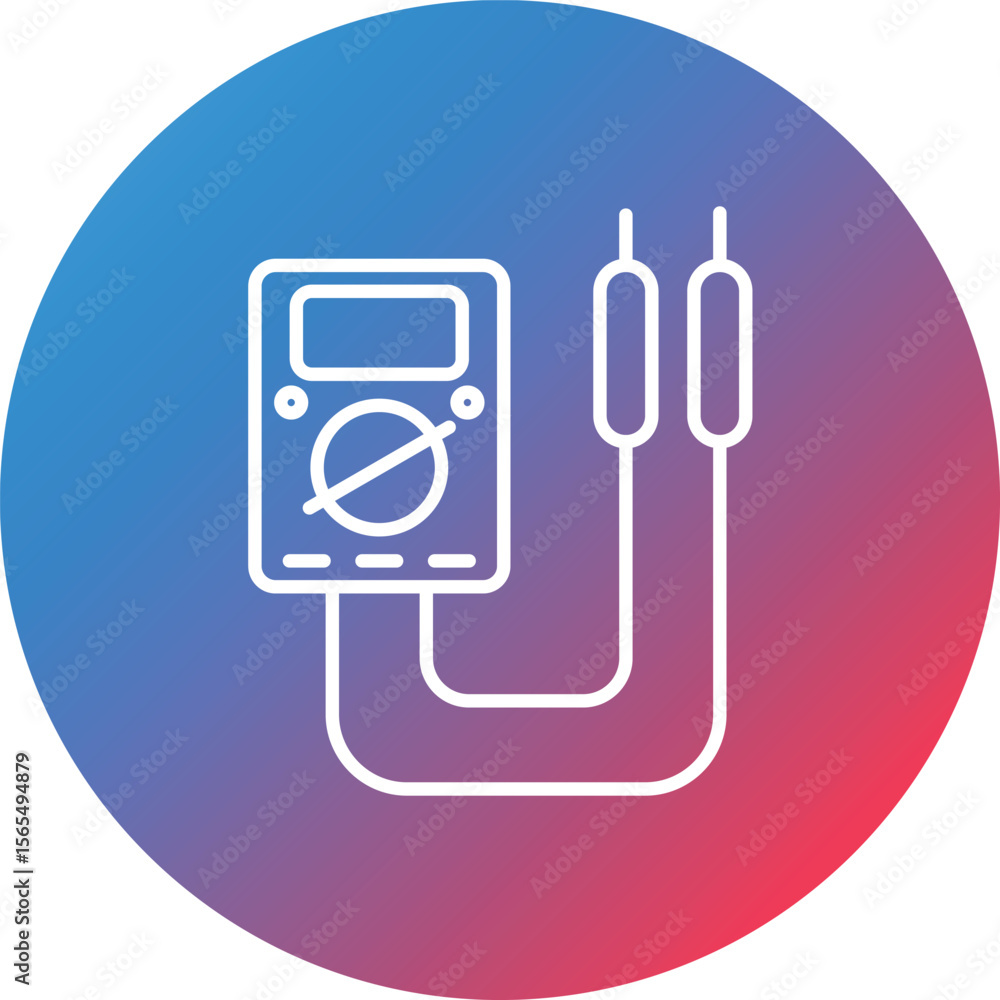 Poster multimeter line gradient circle background icon