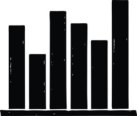 Graph of progress: Minimalist graph visualizes data trends, a bold, monochrome illustration of growth, analysis, and strategic planning.