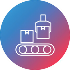 Robotic Arm Line Gradient Circle Background Icon