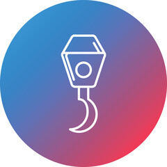 Industry Hook Line Gradient Circle Background Icon