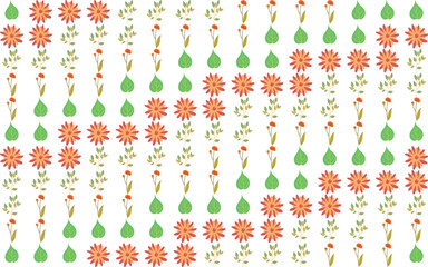 Stylish vector pattern with tropical floral elements blooms leaves. Great for modern fabric, surface design, and wrapping paper.

