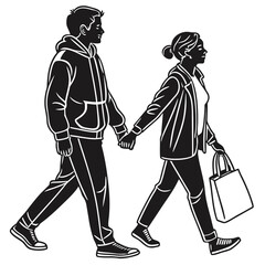 man and woman silhouette